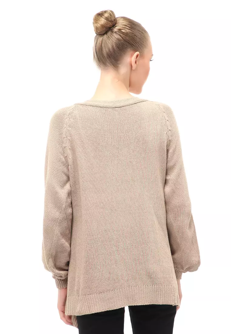 Cardigan Fashion Wanita Loose Fit Design Kasual Premium Quality - Cream