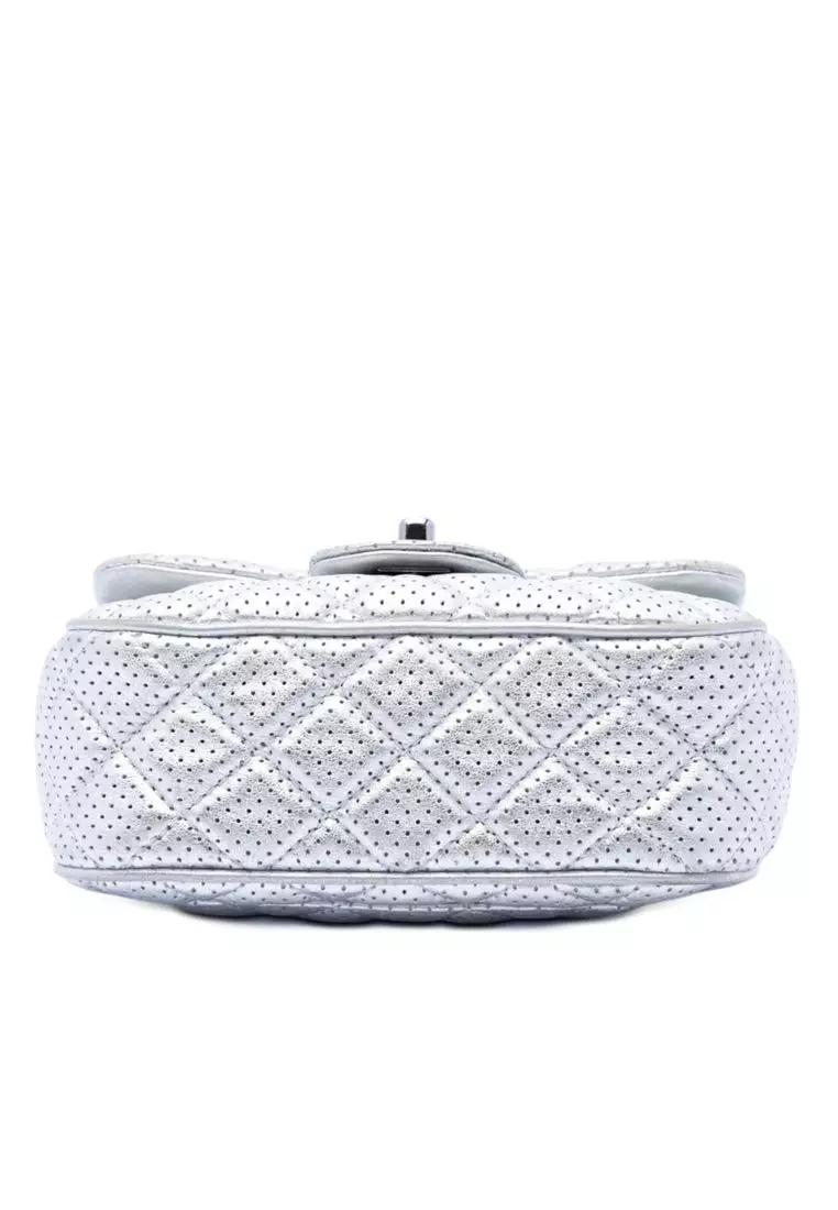 Pre-Loved Chanel Mini Square Classic Perforated Lambskin Single Flap