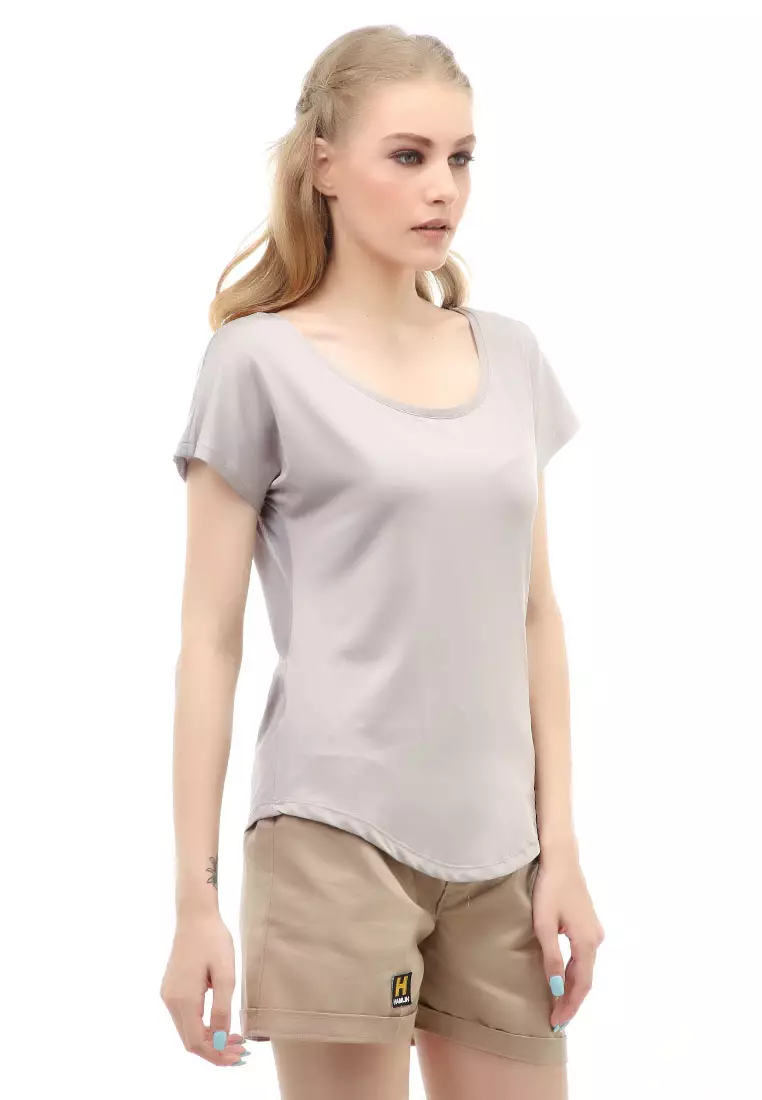 Wish Kaos Sport Wanita Model Jaring Belakang Material Polyester ORIGINAL - Gray