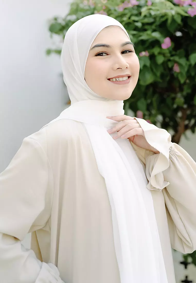 Bawal Instan Shawl Tali (Pashmina Tali Ceruty Babydoll) Broken White