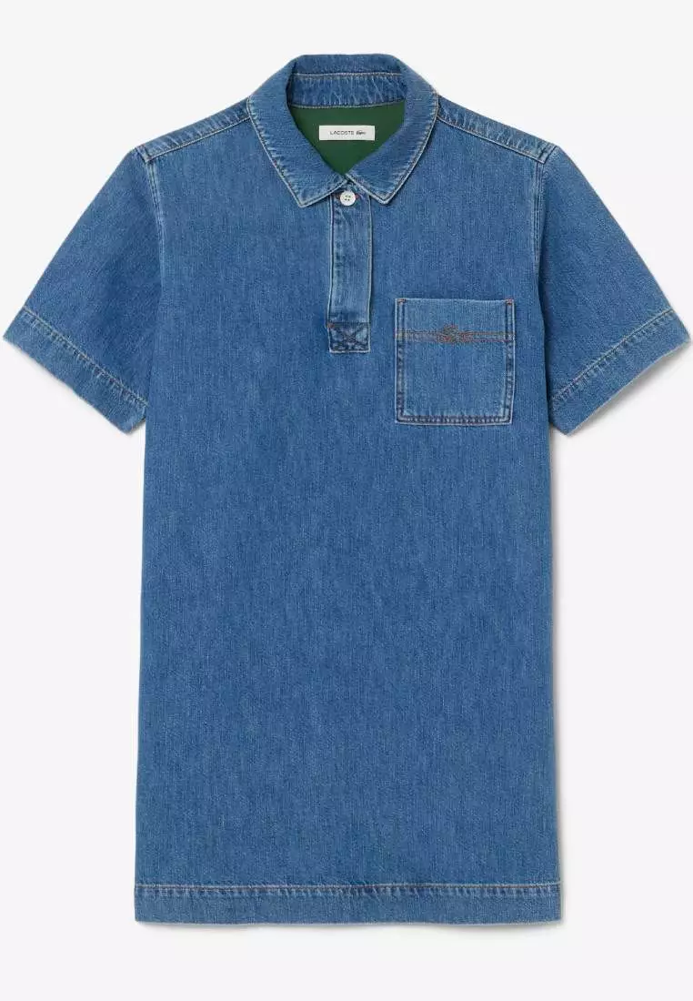 Buy Lacoste Oversized Denim Polo Dress 2026 Online | ZALORA