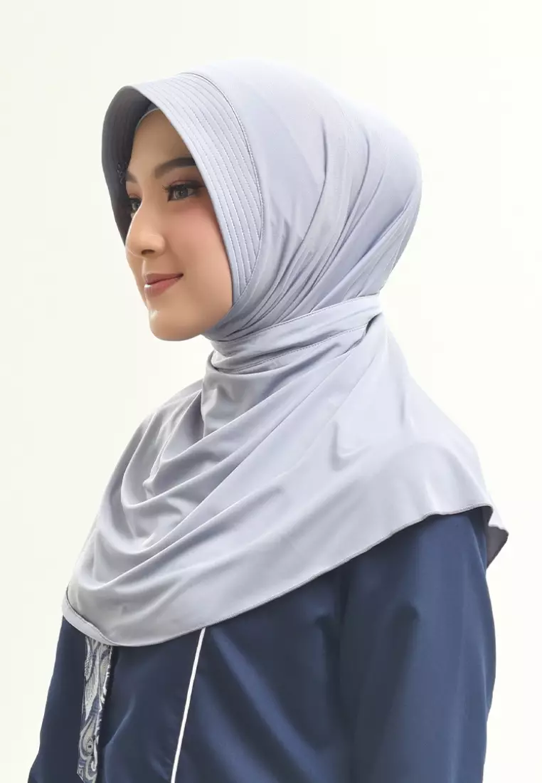 Rabbani - Kerudung Instan Dewasa Cortez Exclusive Grey M