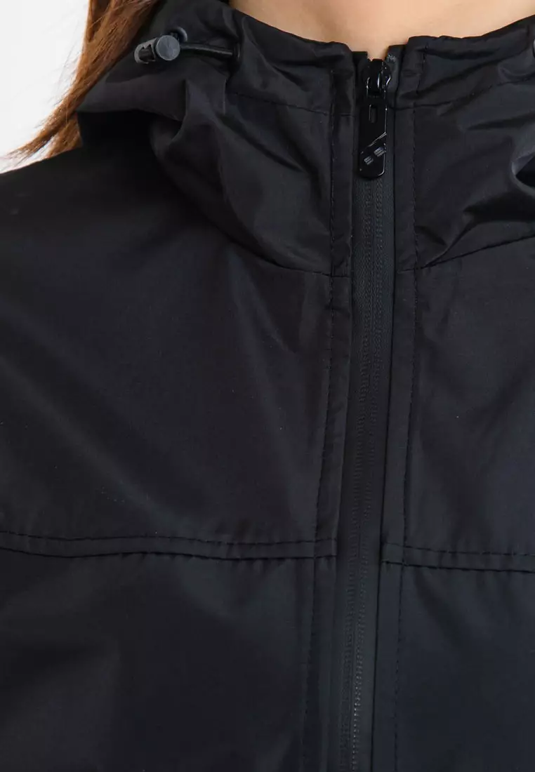 Forest Ladies Premium Windbreaker Women Trekking Biker Jacket Jogging Running Hoodie Waterproof Jacket - 830118 - 01Black