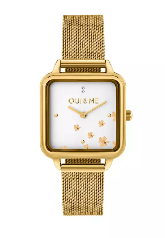 [Sustainable Watch] Oui & Me Harmonie 36.2x27.5mm Rectangular Case Women's Gold Metal Band Quartz Watch ME010382