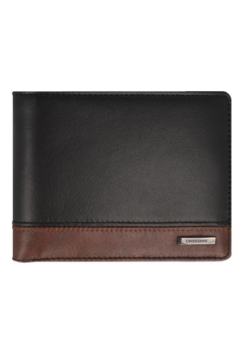 CROSSING black Crossing Antique Bi-fold Leather Wallet With Coin Pouch - Timber - Black B0C77ACC0C1114GS_1