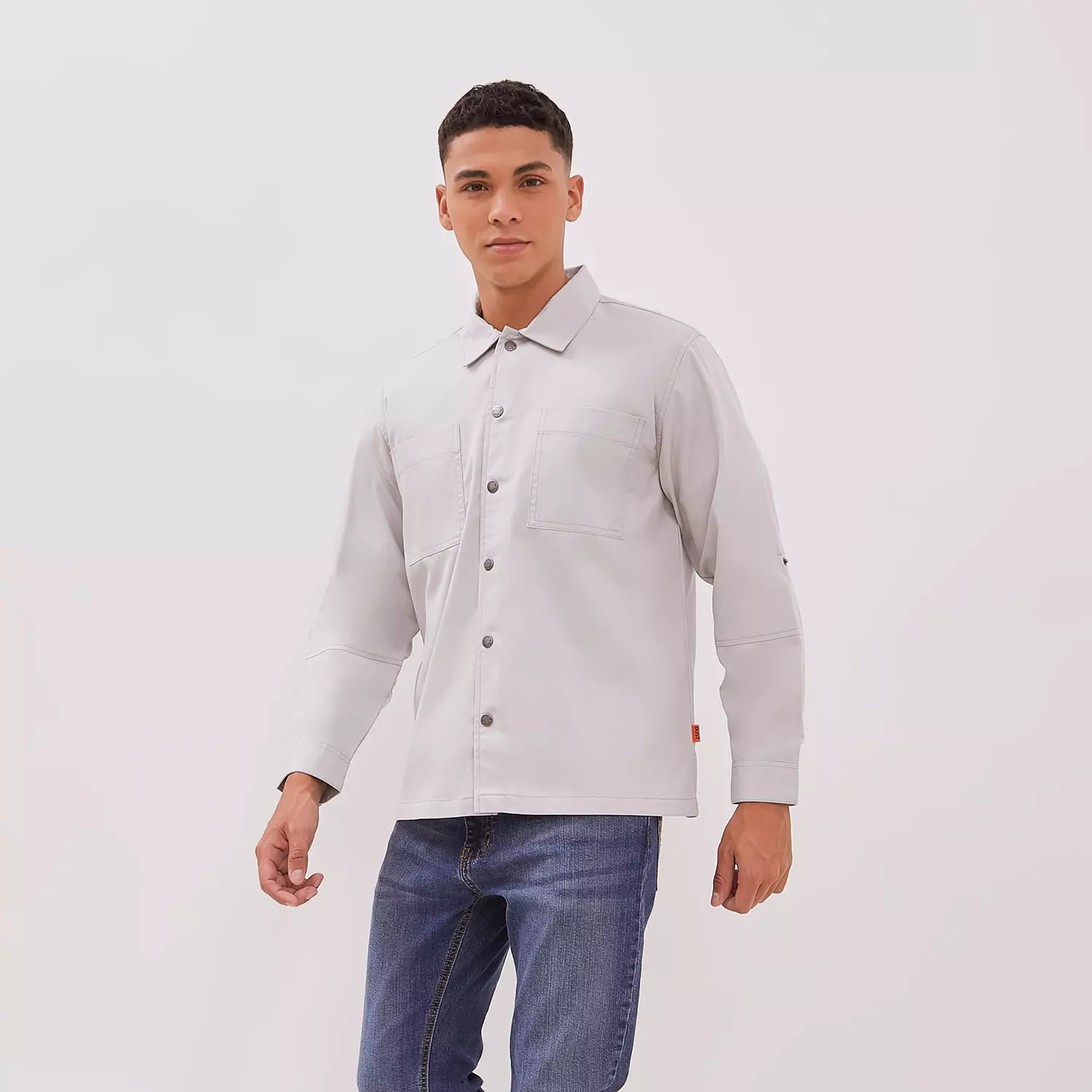 DUST Shirt Jacket Unisex Riku Light Grey TENCEL™  (D.6201-U)