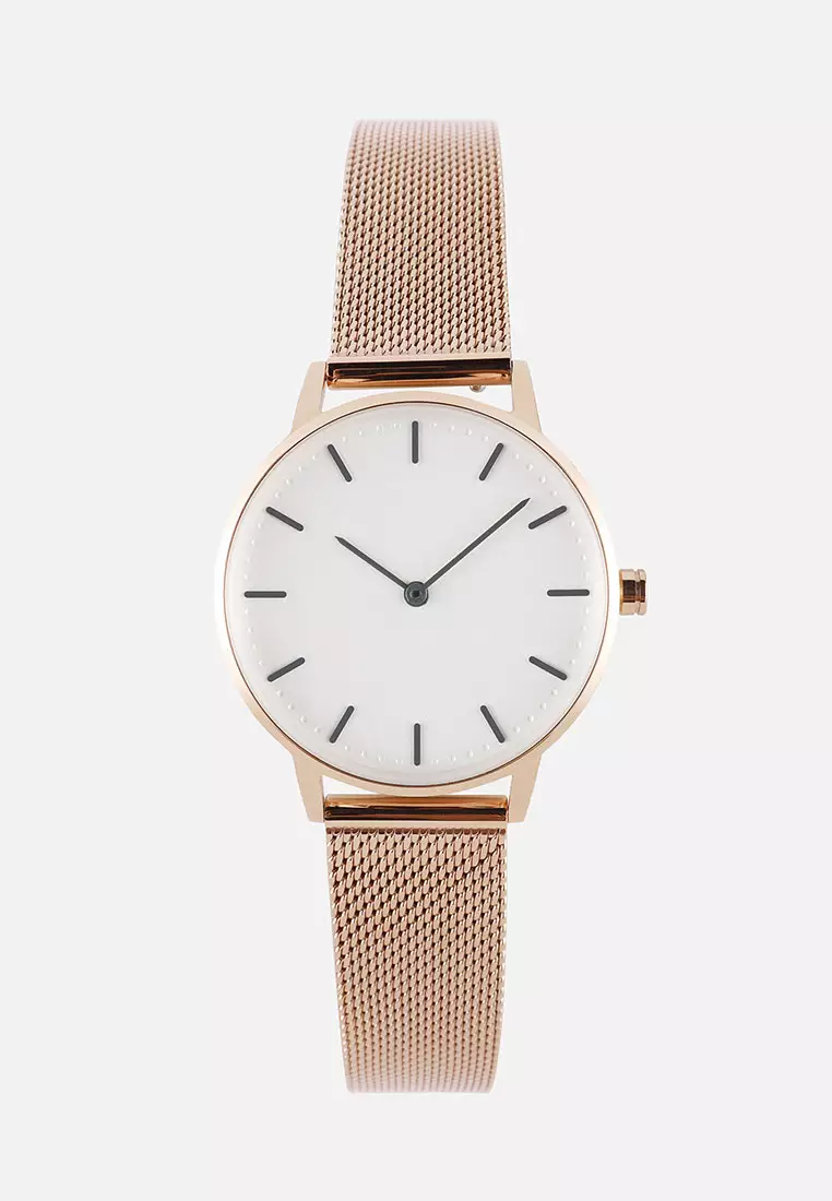 Mesh watch cheap rose gold