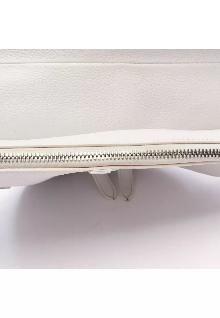 Pre-Loved Christian Dior saddle bag body bag leather white