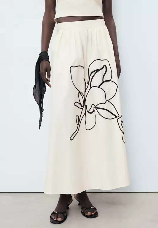 Embroidered Cotton Skirt