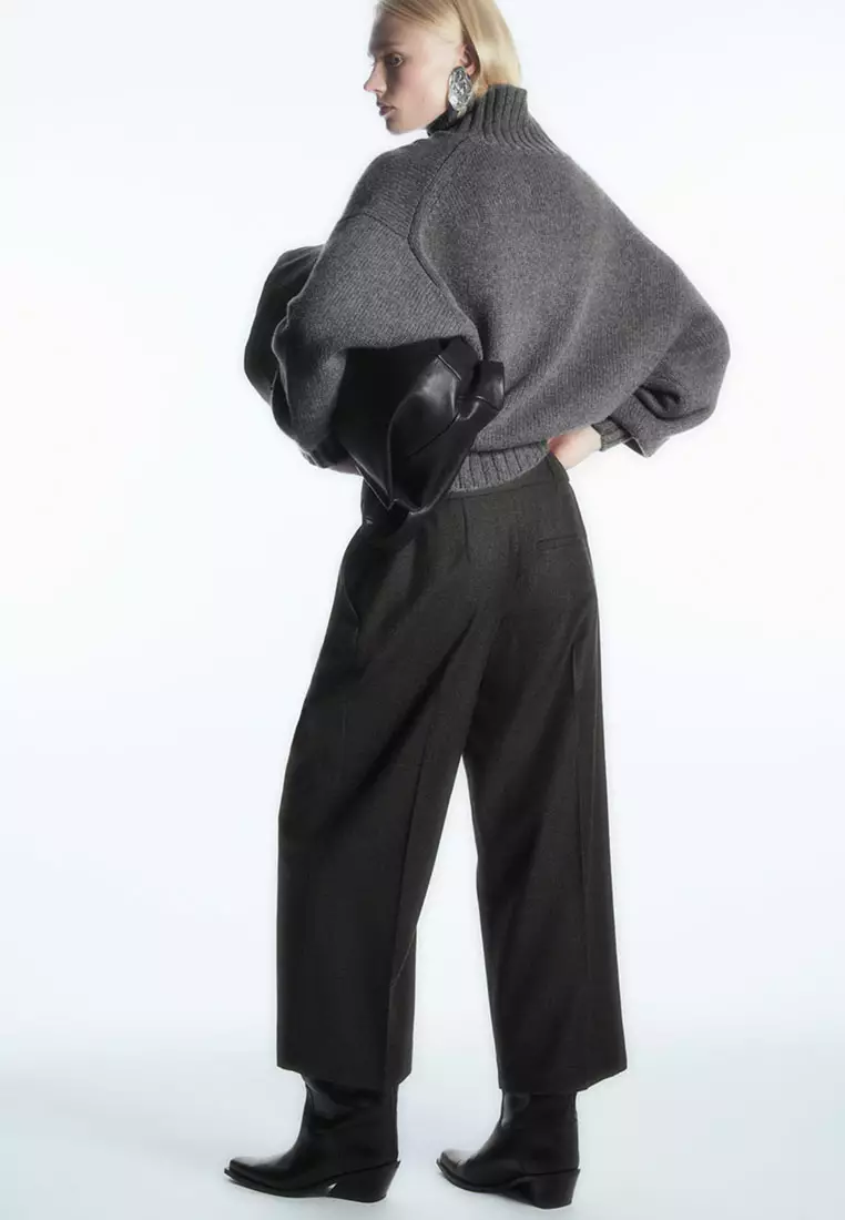 Tailored Wool-Flannel Culottes