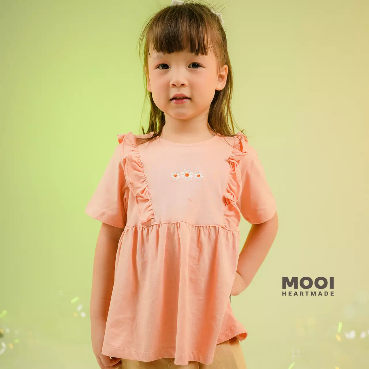 Mooi Atasan Anak Perempuan Audy Top - Light Blue