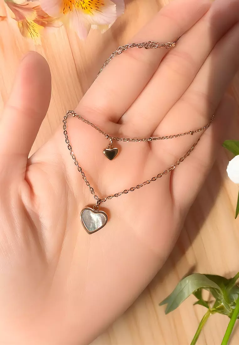 River's Heart Bracelet in Rose Gold Stainless Steel