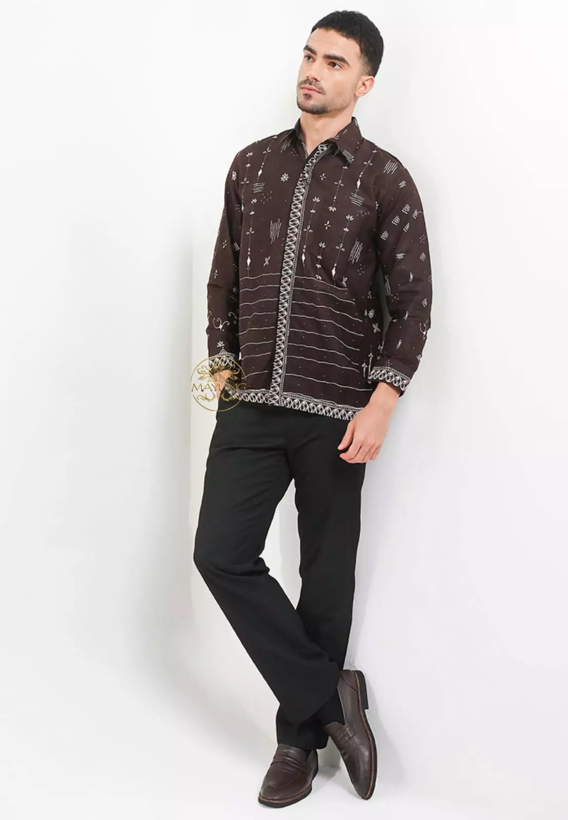Prangkas Mahogany Kemeja Batik Pria Premium Lengan Panjang NLN