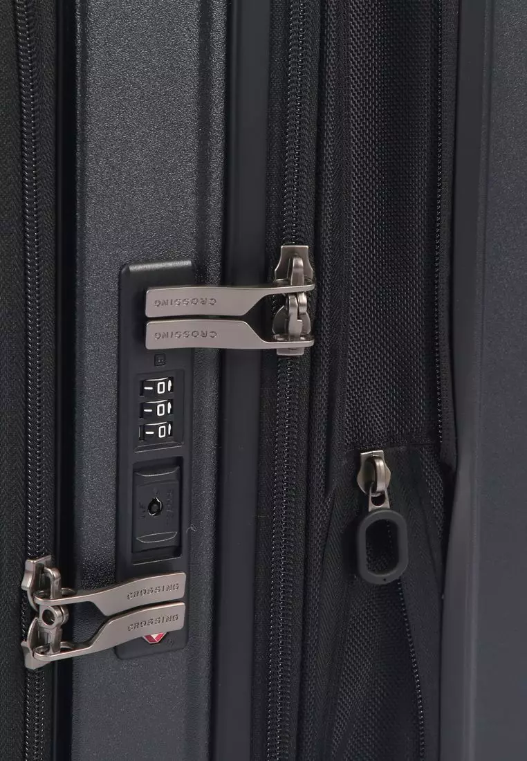 CROSSING INVI 20" Carry On Expandable Luggage With Front & Middle Access V3 - Black