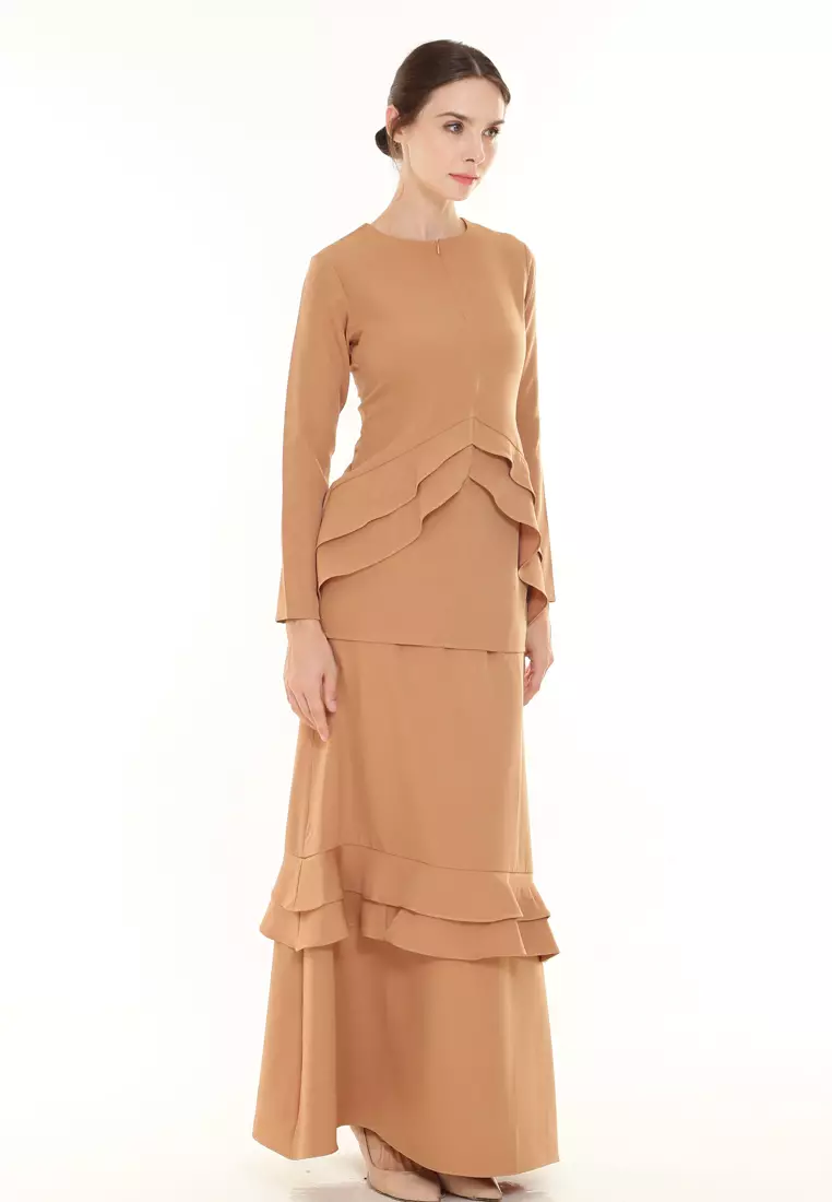 Vecona Kurung Modern in Mustard Brown