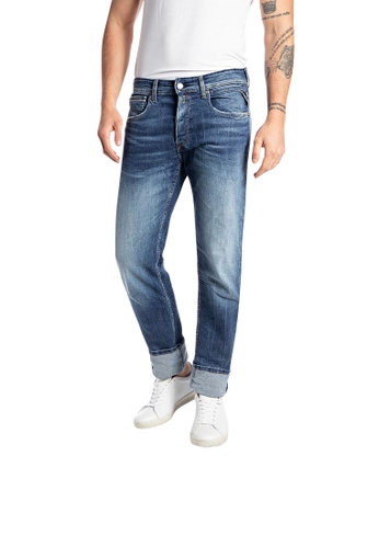 REPLAY blue REPLAY STRAIGHT FIT GROVER JEANS 30CB8AA992C2E3GS_1