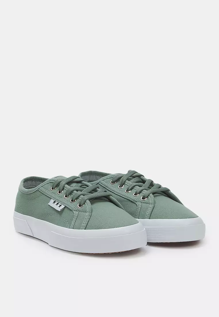Mint Lace-Up Flat Sole Women's Sneakers Takss25Sn00039