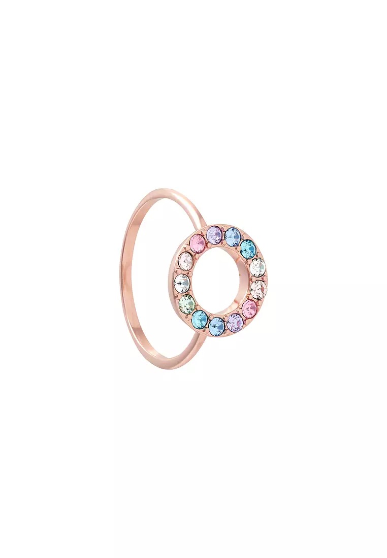 Buy Olivia Burton Olivia Burton Rainbow Rose Gold Women's Ring (OBJRBR13)  Online