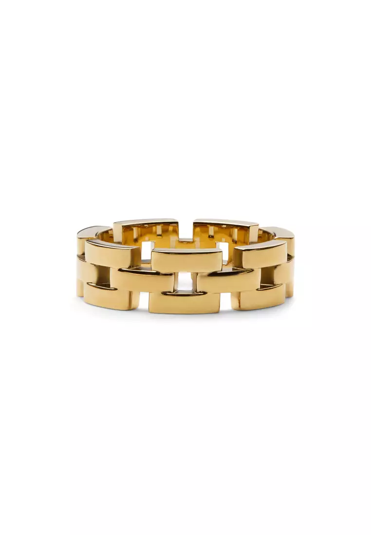 3-Link Ring Gold  - Unisex Ring for women and men stainless steel Ring DW Official Authentic Original