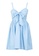 ZALORA BASICS blue Tie Front Fit and Flare Dress 8127CAA3049B36GS_5