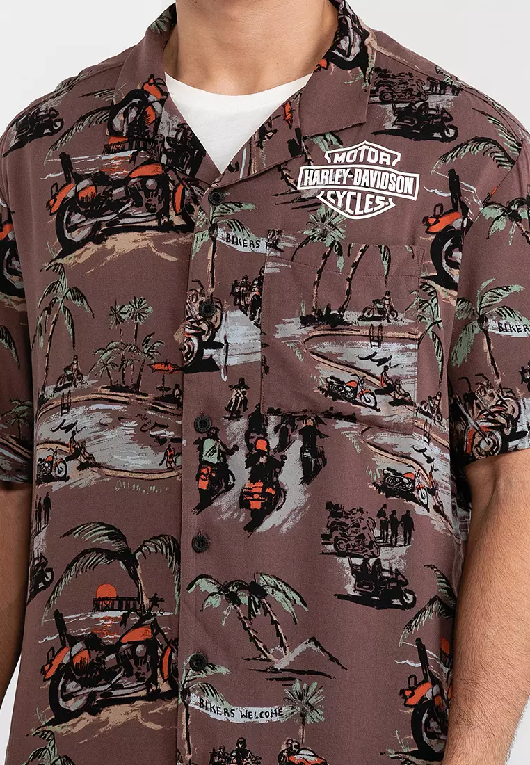Harley-Davidson Men's Boxed Up Aloha Shirt (Tailored Fit)