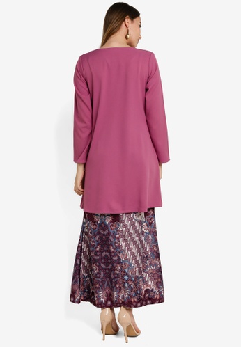 Buy Cardigan Baju Kurung from Aqeela Muslimah Wear in Purple at Zalora