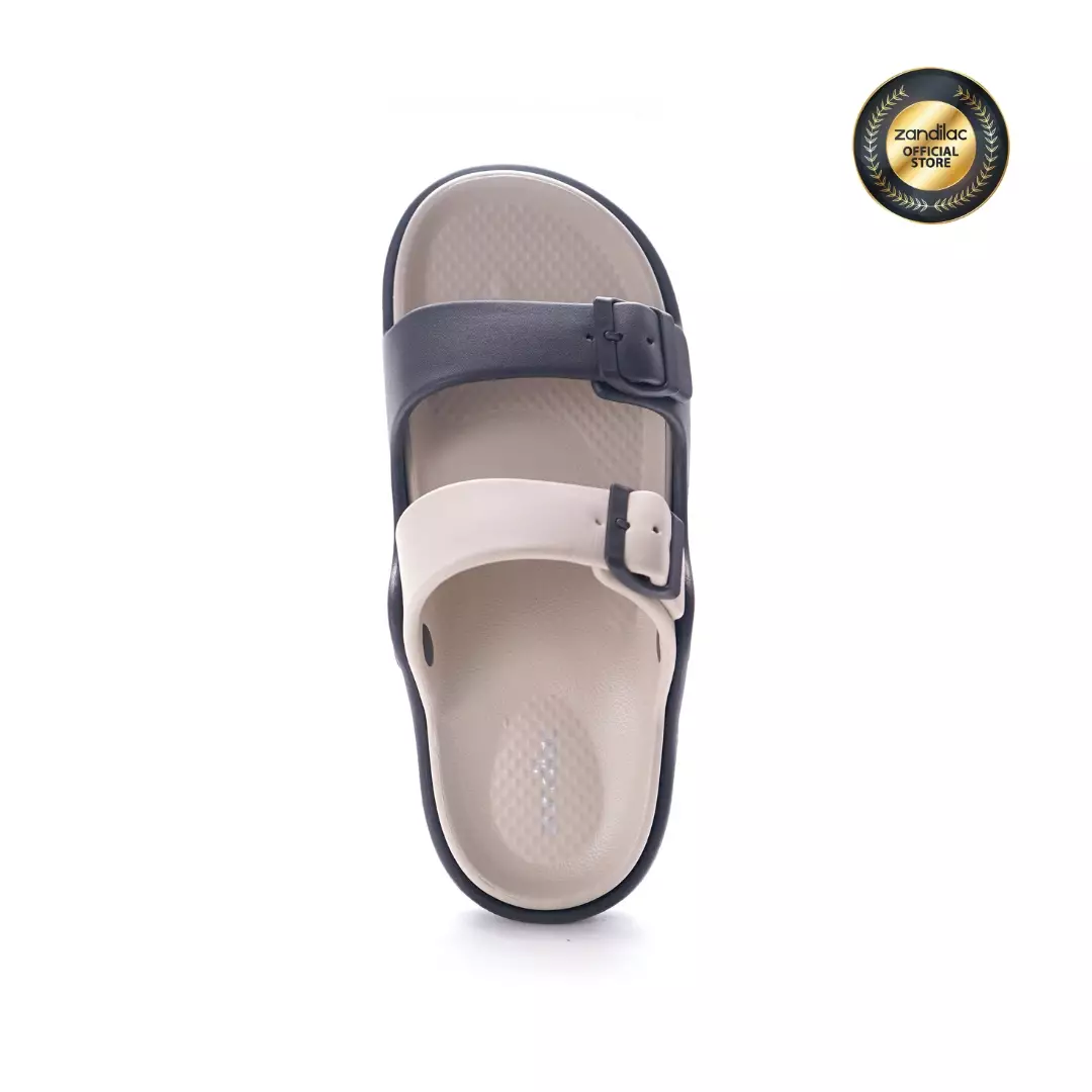 ZANDILAC - SANDAL LAKI DEWASA CH122371LD selop full karet - HITAM/ABU PEYOTE