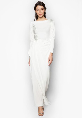 Applique esprit 品牌Lace Cascade Drape Dress, 服飾, 洋裝