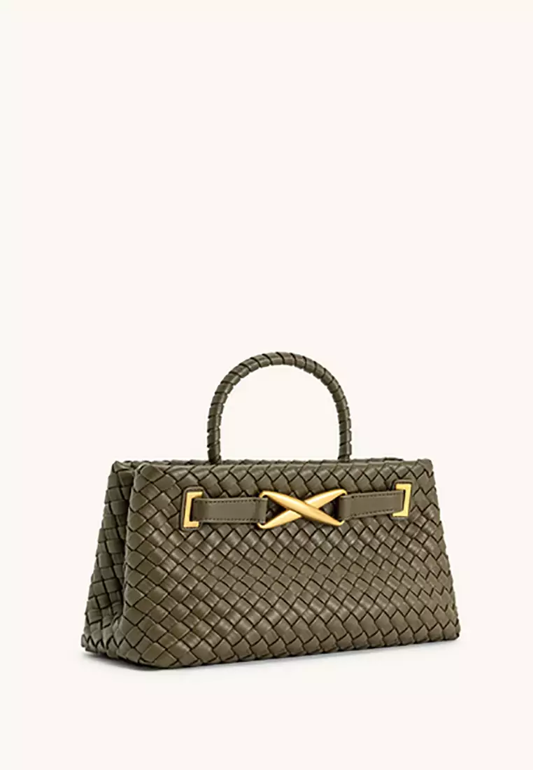 Elora Woven Tote Bag - Olive