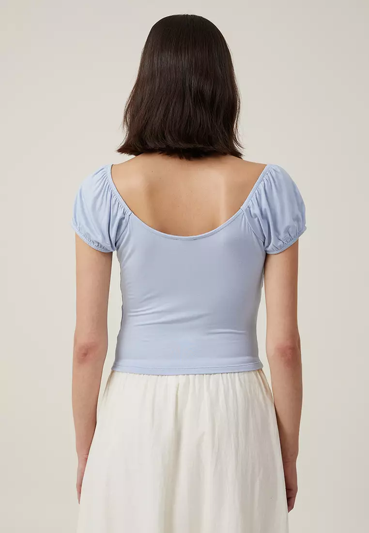 Quinn Tie Front Short Sleeve Top