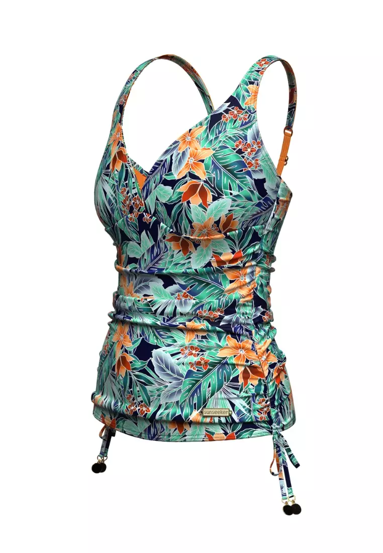 My Paradiso Navy Plus Cup Ruched Tankini