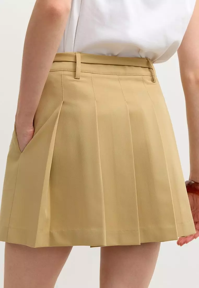 Pleated Skirt - Beige