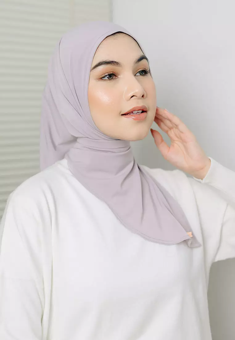 Qiya Instan Square New Series (Hijab Instan Segiempat Jersey) Light Grey
