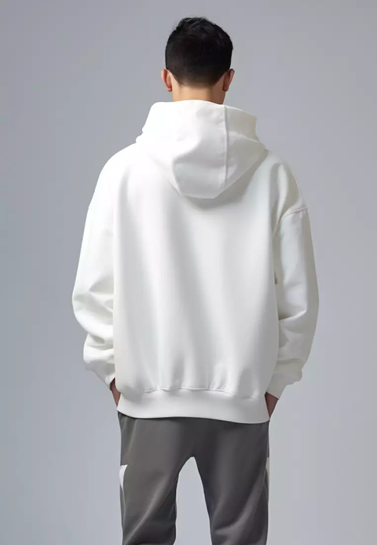 MT667M Hoodies Premium ScubaLux Anti Kusut Waterproof "Me Time" Putih