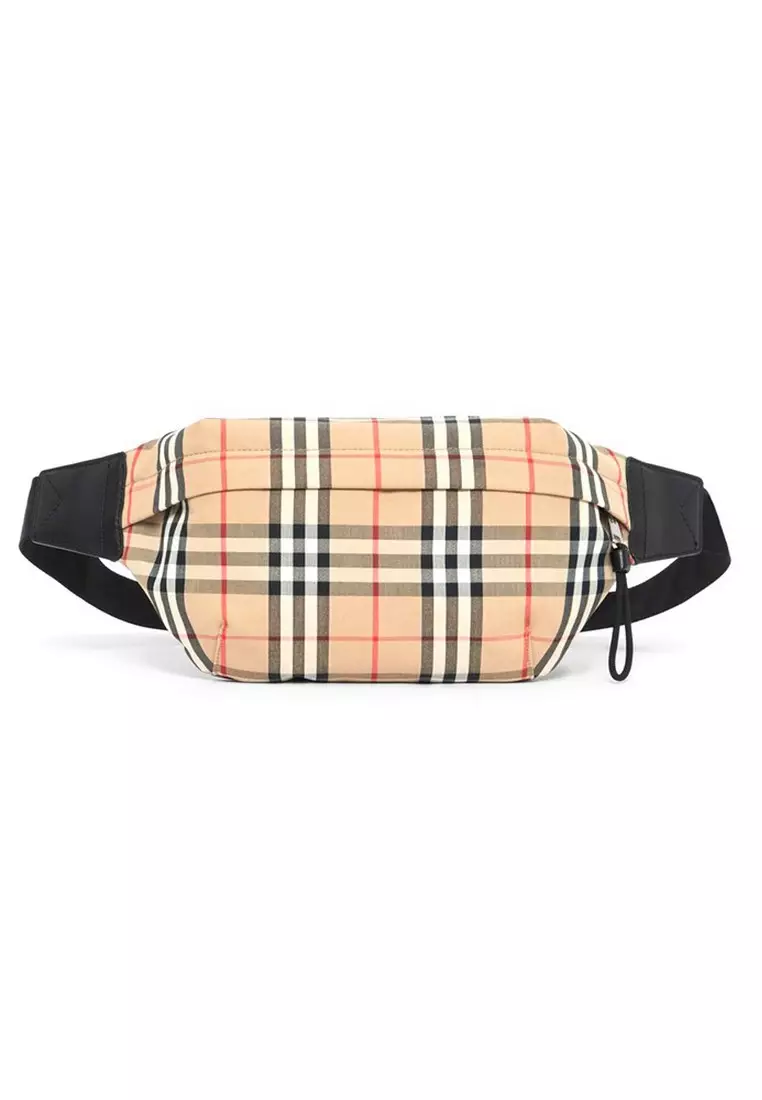 Medium Check Travel Pouch in Archive Beige - Women