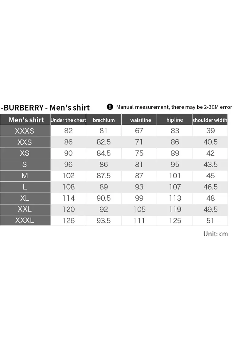Burberry clearance shirt size