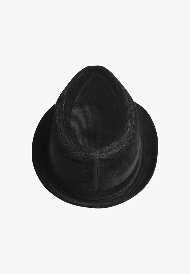 Topi fedora cowboy hat fedora corduroy black houseofcuff