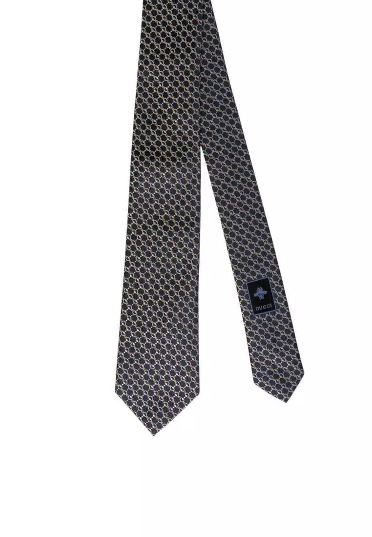 Horsebit Silk Jacquard Tie