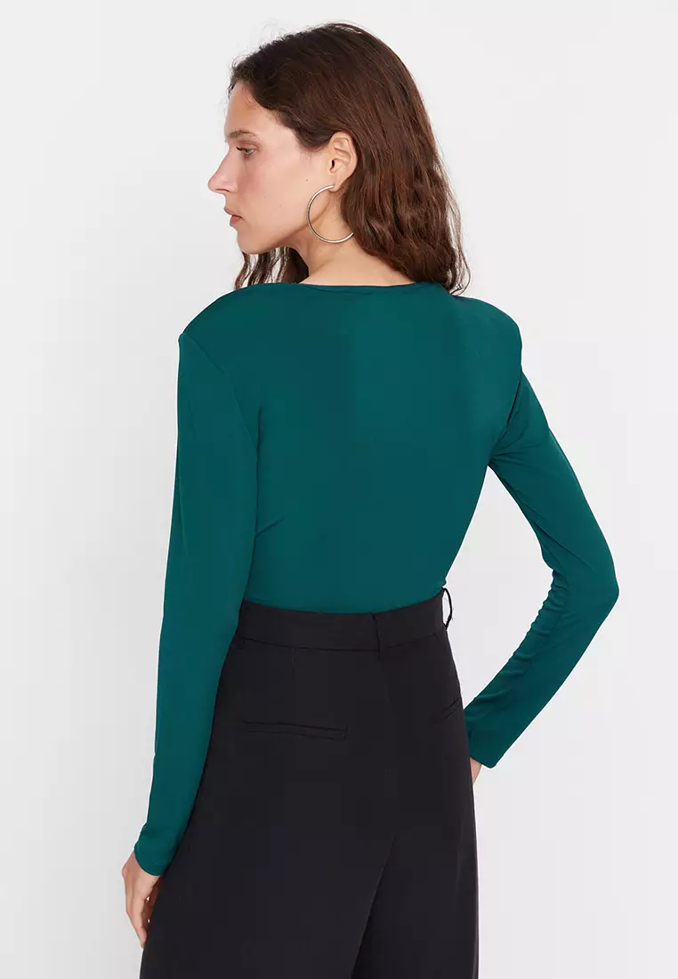 Drape Detailed Bodysuit Top