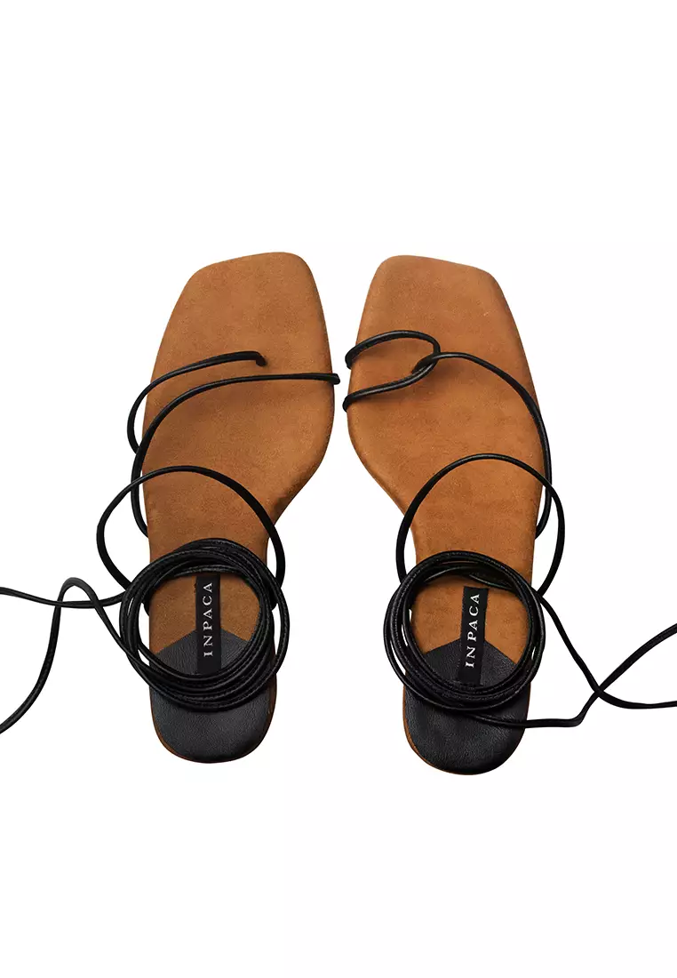 Athens Mismatched Strappy Block Heels Tali