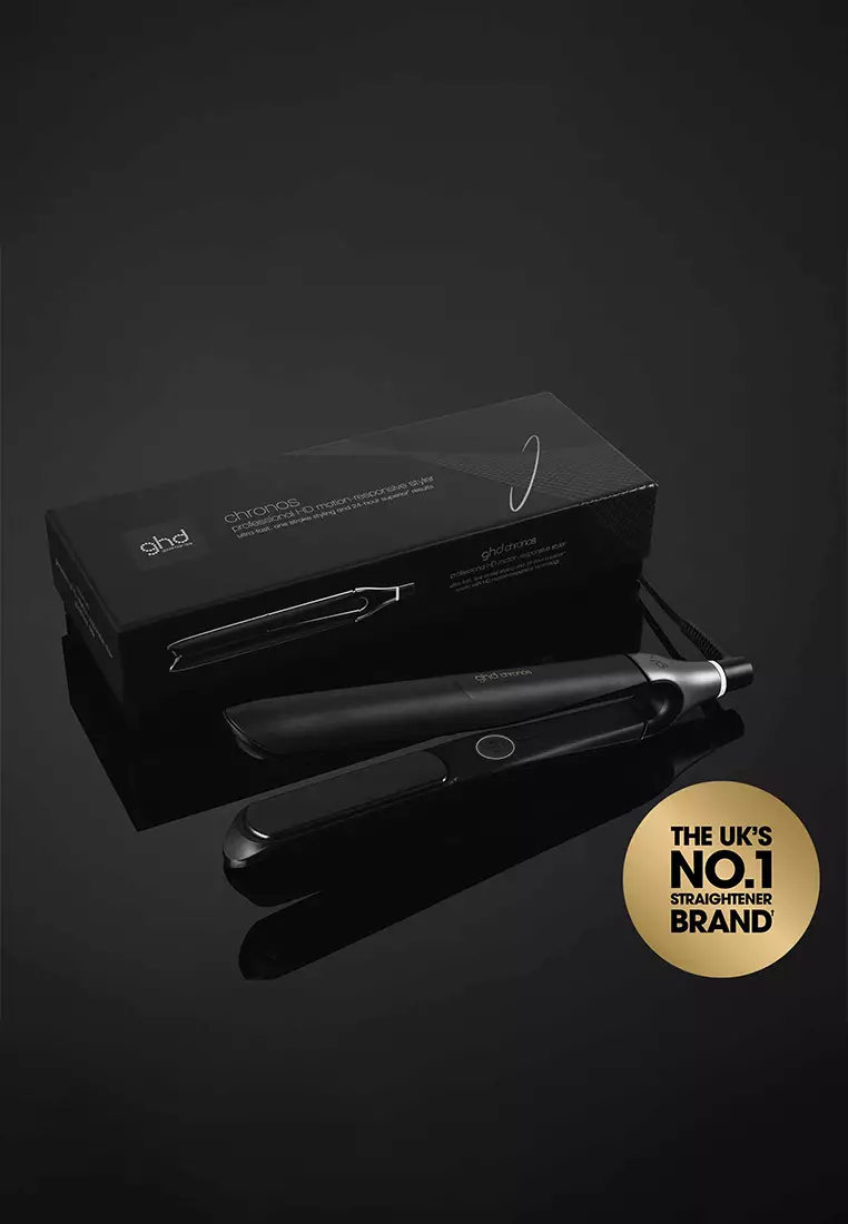 Chronos Hair Straightener in Black - 3x faster styling¹ for one stroke high-definition results that last 24hrs²