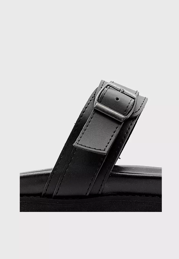 Lvnatica Gabriella Full Black Slide Sandals