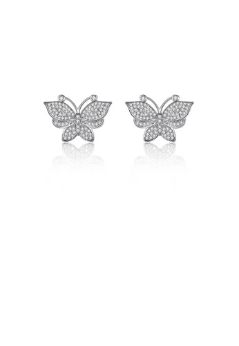 Glamorousky white Elegant Brilliant Butterfly Stud Earrings with Cubic Zirconia 585C8ACB11FAAFGS_1