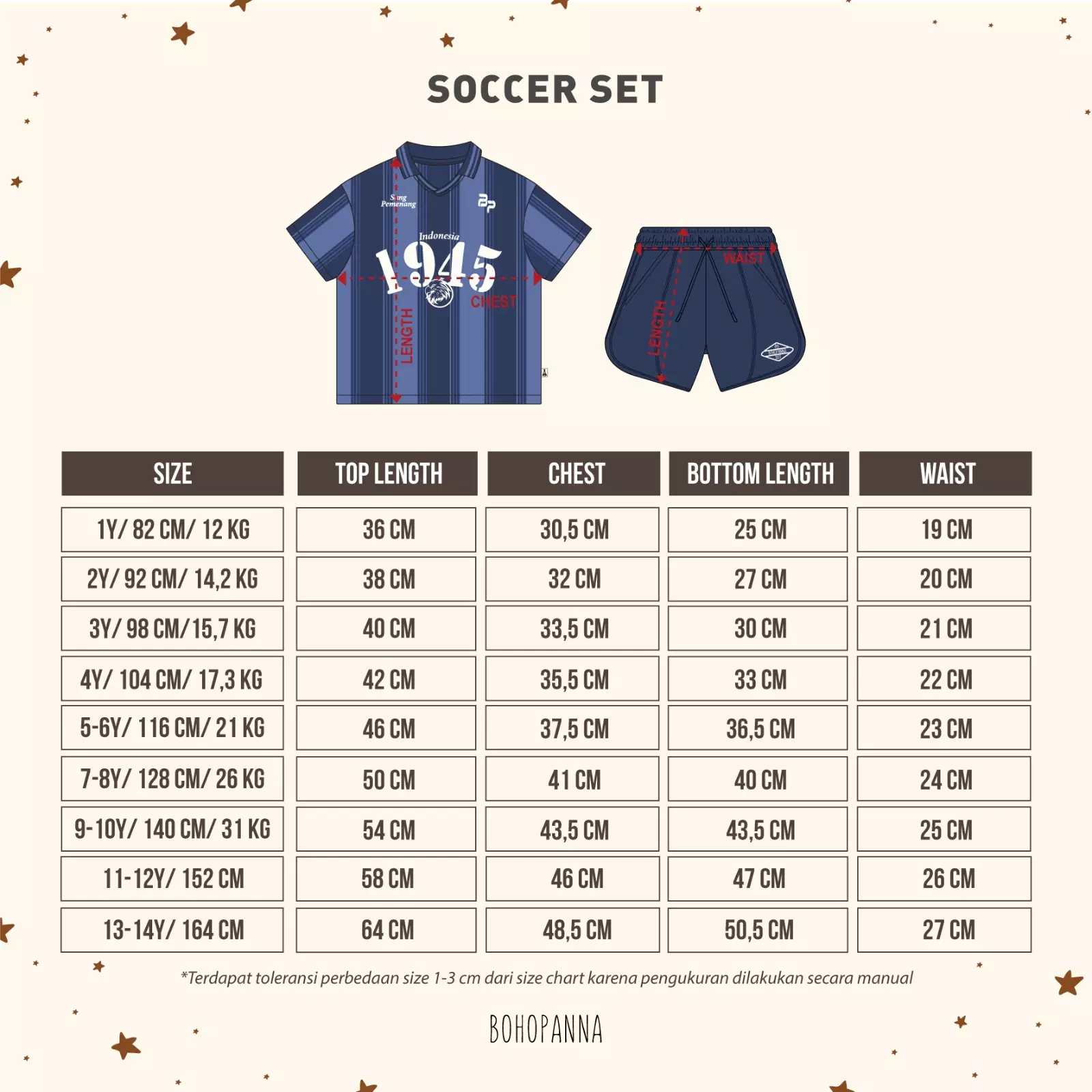 BOHOPANNA - SOCCER SET - SETELAN ANAK