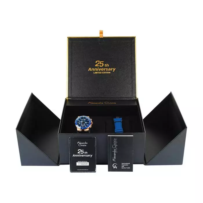 Alexandre Christie Jam Tangan Pria - Navy Rosegold - Stainless Steel - 6141 XXVMURBU