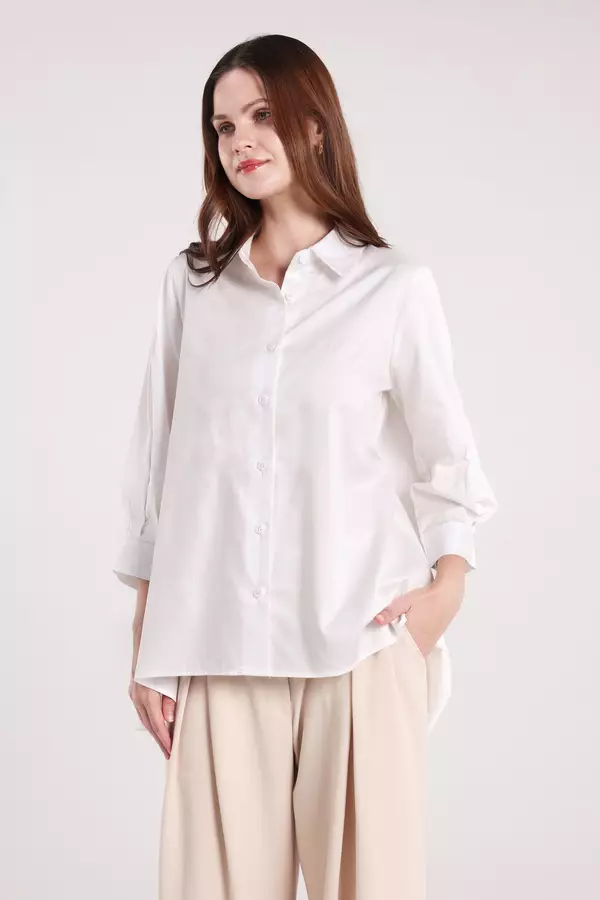 Minimal x Devina Putri - Xaviera - Kemeja A Line - White Colour White