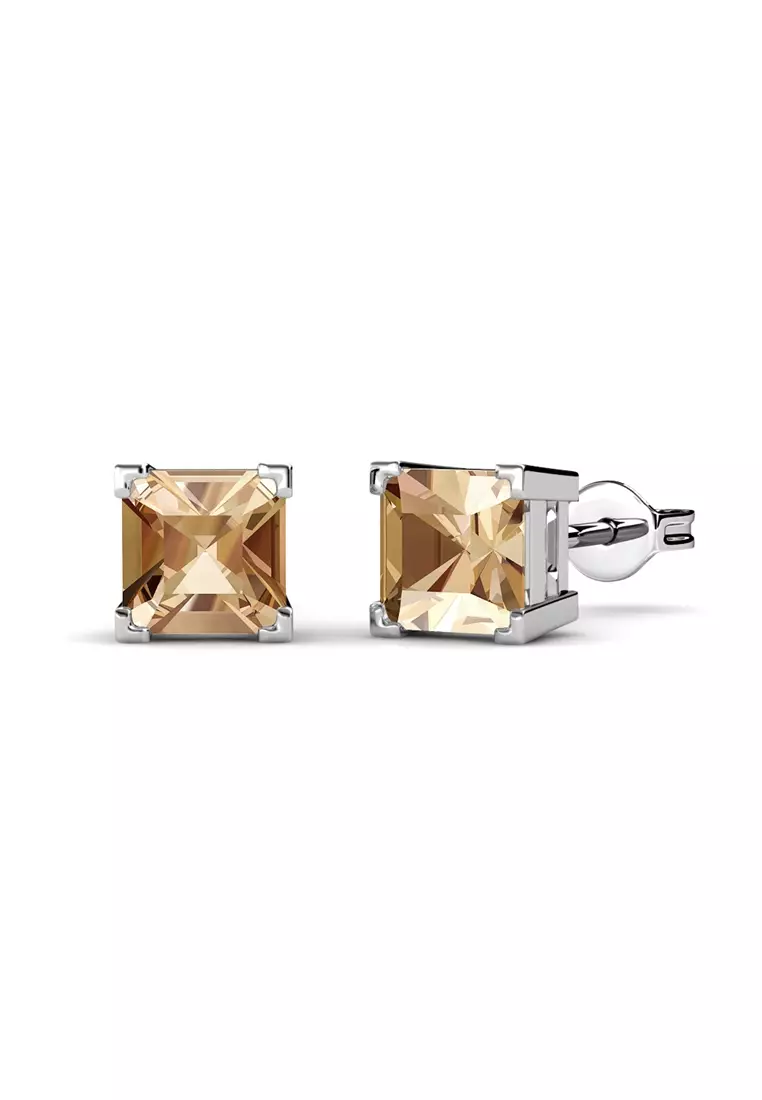 7 Pairs Princess Earrings - 7 Pasang Anting Princess Cut Crystal Swarovski by Her Jewellery