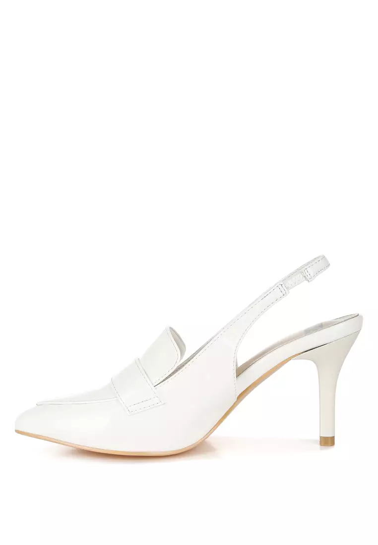 Slingback Loafer Sandals In White