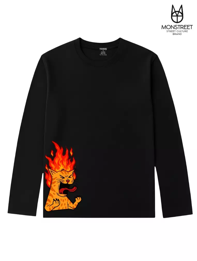 Monstreet Kaos Katun Combed 24S Grafis Reguler Fit Lengan Panjang Hitam Tshirt LUTR231 Cotton Combed 24S Graphic Tshirt Regular Fit Full Sleeve Black Tshirt