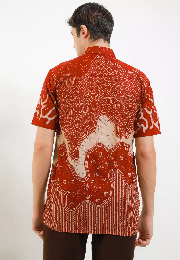 Achilles Kemeja Batik Premium Pria Casual Modern Lengan Pendek